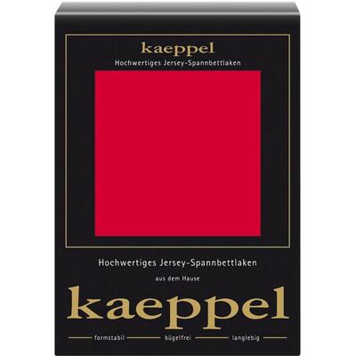 Spannbettlaken KAEPPEL "Single Jersey Mako Elasthan", rot, L:200cm, Jersey-Elasthan, Obermaterial: 97% Baumwolle, 3% Elasthan, Bettlaken, Spannbettlaken, aus 97% Baumwolle und 3% Elasthan