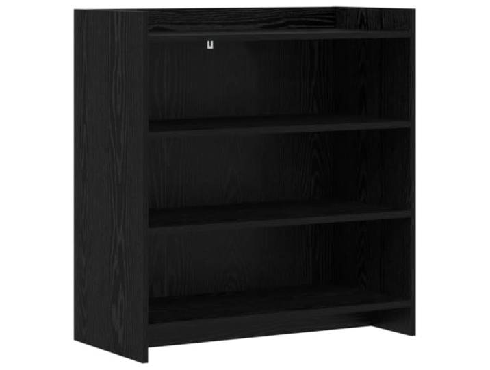 TEKGHUT Sideboard Schwarze Eiche 75 x 36 x 80 cm Holzwerkstoff Drei Fächer, einfache Regale, pflegeleichte Oberfläche, Holzwerkstoff, Montageanleitung, Esszimmer, Wohnzimmer, Flur