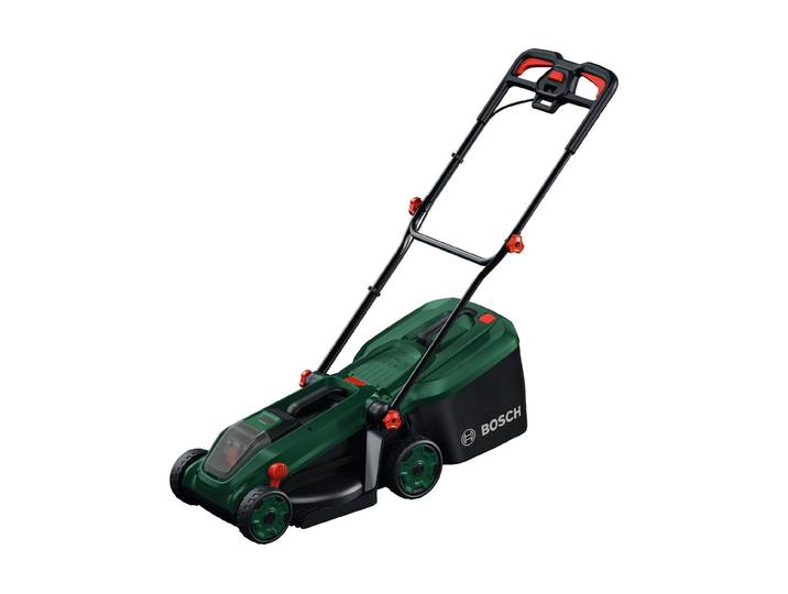 Akkurasenmäher BOSCH ROTAK18V-34 , grün, Rasenmäher, Akkurasenmäher, Kraftvoller 3-in-1-Mäher für kleine bis mittelgrosse Rasenflächen