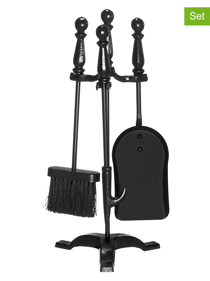 Mustang. 4tlg. Kaminbesteck-Set in Schwarz - (H)46 cm - Ø 18 cm - onesize