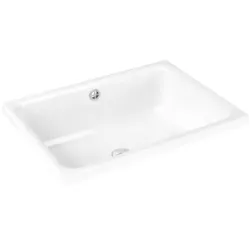 Kaldewei Cayono Aufsatz-Waschtisch 913606003001 weiß Perl-Effekt, 58x41,5cm, mit Überlauf, Hahnloch