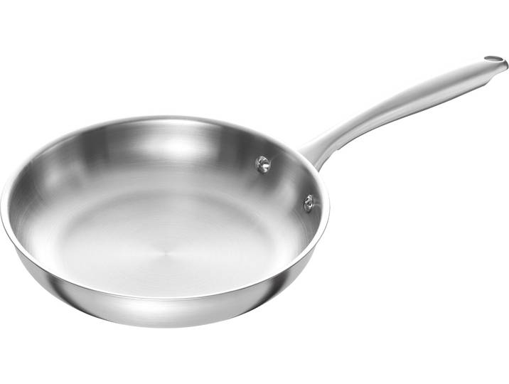 Bratpfanne HENCKELS BY ZWILLING Glace , silber (silberfarben), B:10,9cm H:6,7cm L:37,7cm Ø:20cm, Pfannen, Bratpfanne, Hochwertiger Edelstahl, Ideal für scharfes Anbraten, Induktion