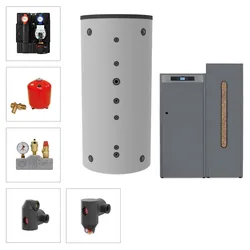 Solarbayer Pelletkesselset PLT-AC 18-1B Variante B 18kW mit 1xSLS-800-S Speicher