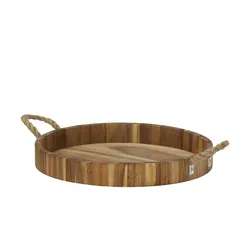 KHG Tablett  Tabletts aus Akazienholz , holzfarben , Holz , Maße (cm): H: 5  Ø: 39