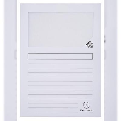 Exacompta 50270E 16x 25er Packung Fenstermappen mit Organisationsdruck aus Karton 120g Forever, für Format DIN A4 - Weiß