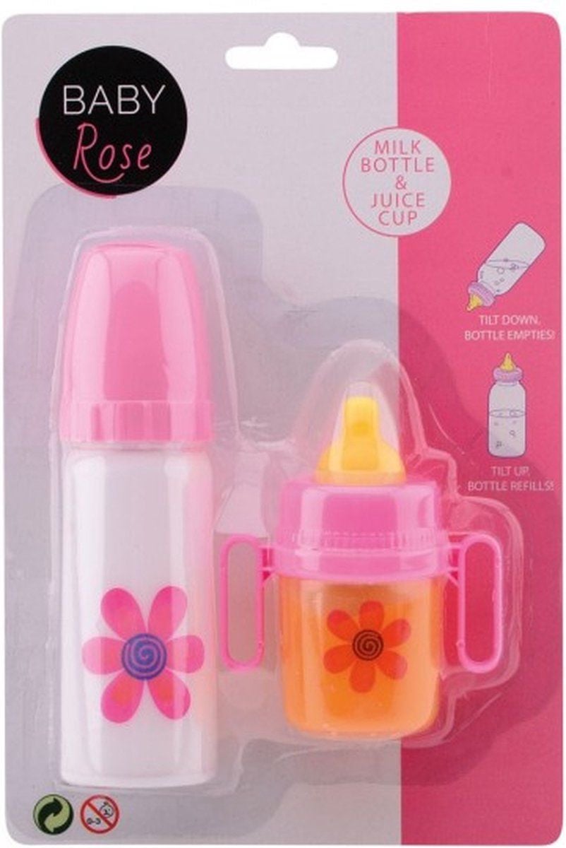 Johntoy Baby Rose Magische Zuigflessen - 2 stuks - Roze