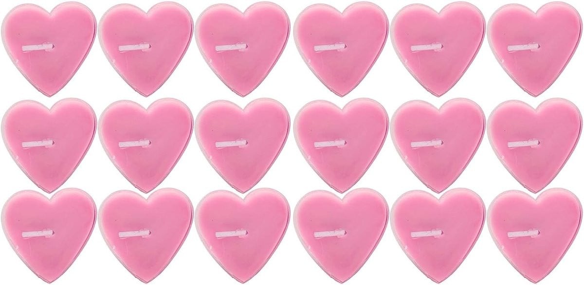 Set van 18 romantische hartvormige kaarsen voor Valentijnsdag en dinerdecoratie