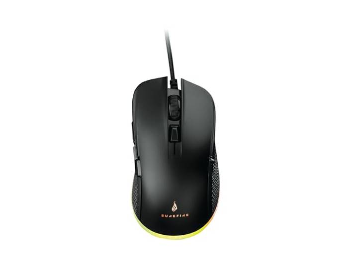 SureFire Buzzard Claw Gamingmuis, gamingmuis met RGB-verlichting, pc-muis met 6 programmeerbare toetsen, bekabelde muis, 7.200 dpi, computermuis met 1,8 m kabel