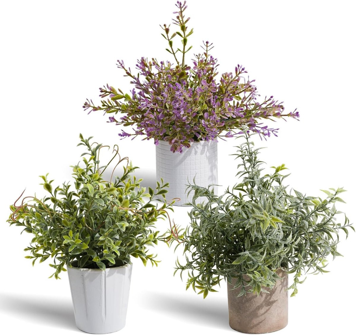 Set van 4 kunstplanten met meerkleurige potten voor decoratie in de slaapkamer, badkamer of keuken - ShopVlot