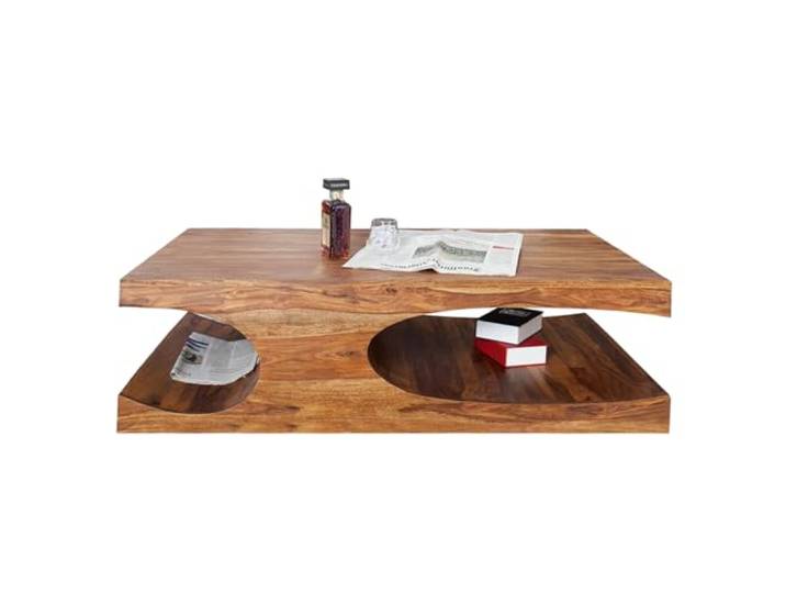 Invicta Interior Massiver Couchtisch CUBUS Sheesham Palisander Holz Stone Finish Holztisch Wohnzimmertisch