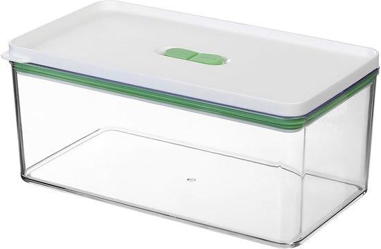 Benza Ibenzoa Koelkastorganizer met deksel, stapelbare luchtdichte opbergbox, 1,5 l, transparant