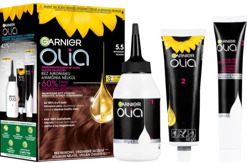 Garnier Olia Big Kit coloration cheveux permanente teinte 5.5. Mahogany Brown 1 pcs