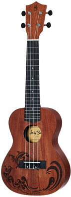 Harley Benton Kahuna-C Dolphin Natur matt mit gelasertem Delfinmotiv