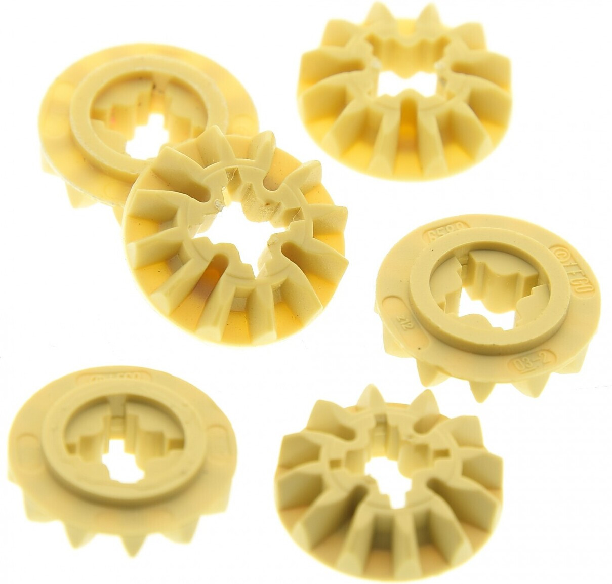 Lego Technic Tandwiel 12Z, 6 stuks, Beige