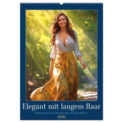 Elegant mit langem Haar (Wandkalender 2026 DIN A2 hoch), CALVENDO Monatskalender