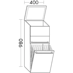 Burgbad Halbhochschrank Bel Thermo 980x400x360 Eiche Dekor Urban, UHHC040F5303 UHHC040F5303