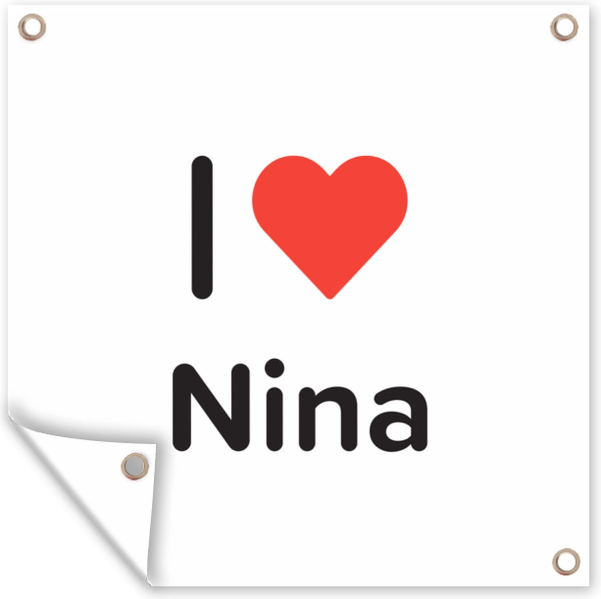 GreatGardenPosters Tuindoek I Love Nina Meisje 200 x 200 cm