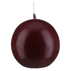 Kopschitz Kerzen Kerzen Kugelkerzen Klarlack Hochglanz Bordeaux, Ø 60 mm, 16 Stück