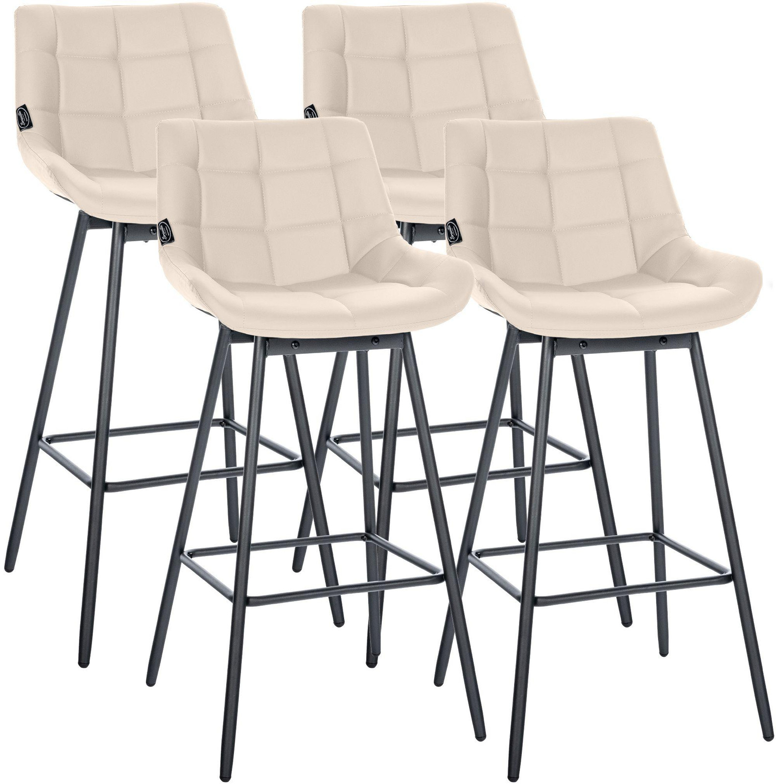 CLP Barlow stoelen, crèmekleurig, 4 stuks, met verstelbare hoogte