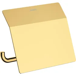 hansgrohe AddStoris Toilettenpapierhalter mit Deckel, 41753990, Farbe: Polished Gold Optic