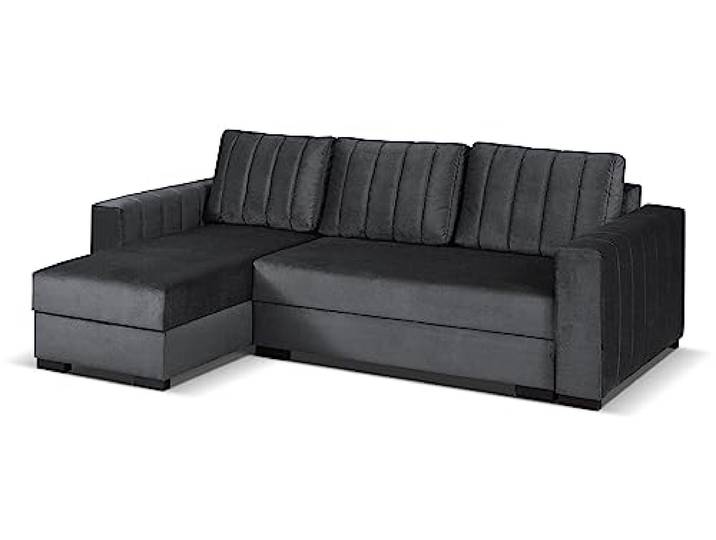 MEBLE-LUX - Universal Ecksofa mit Schlaffunktion und 2 Bettkasten Vera I 242cm Breit Sofa L Form I Eckcouch mit Schlaffunktion I Universal Ecke (Rechts oder Links) I Sofa Grau