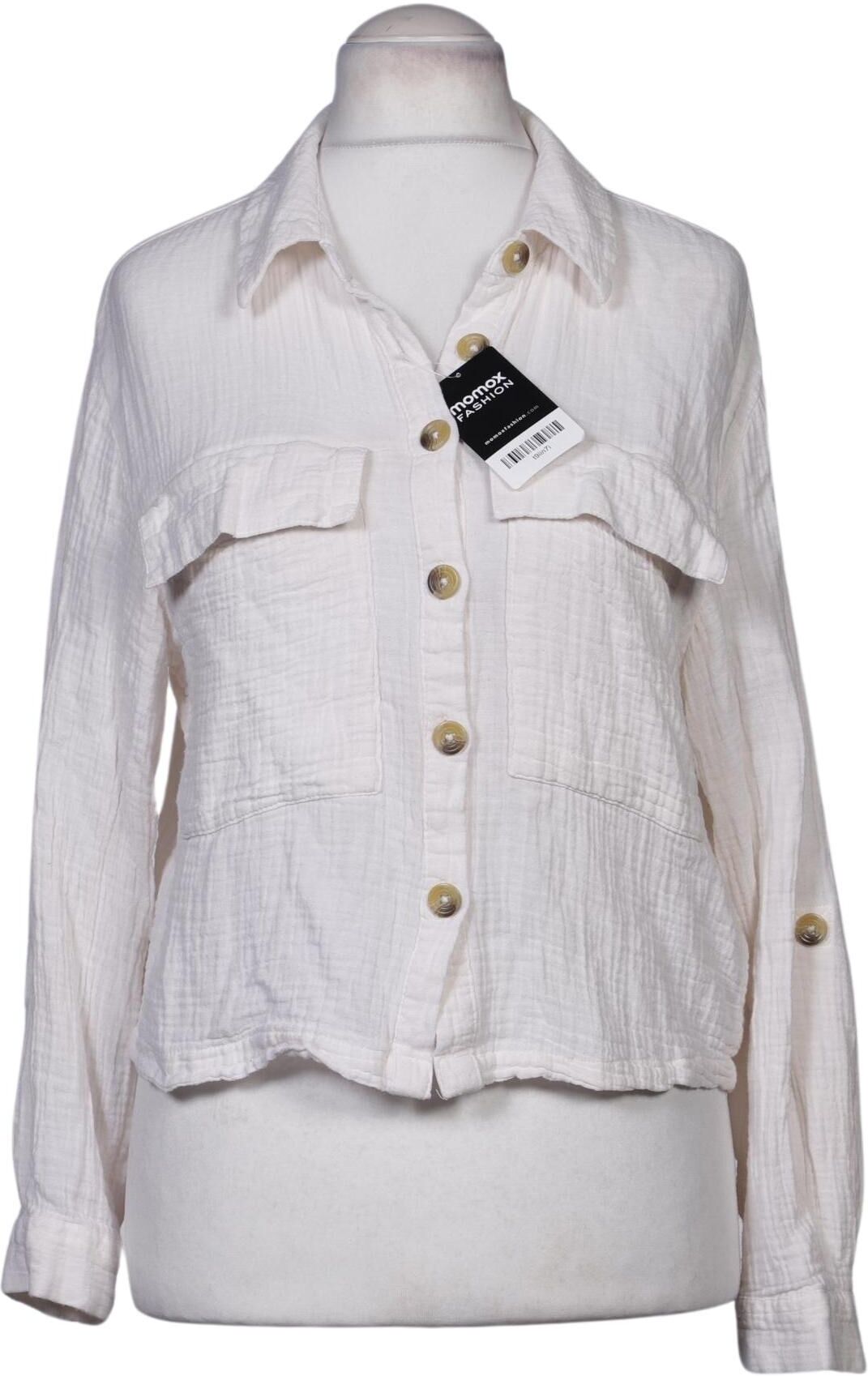Stradivarius Damen Bluse, Cremeweiß, Gr. M, Baumwolle - Second Hand