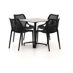 Forza Ripi/Canzo 80 cm Gartenmöbel-Set 5-teilig stapelbar klappbar