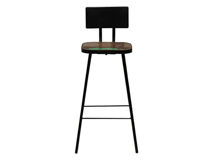 HBBMGYD Barhocker, 4 Stück, Massivholz, Erholung Stahlrahmen, Fußstütze, einfache Montage, Stil, max. Belastung 110 kg pro Sitz, Teak, Eiche, Akazie