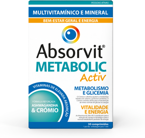 Absorvit Metabolic Activ Multivitamínico e Mineral 30 comprimidos