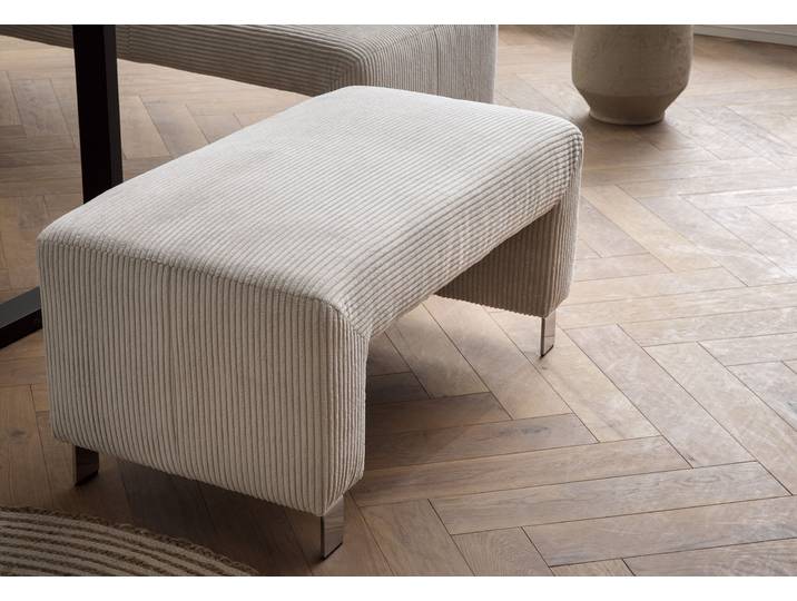 Polsterhocker EXXPO - SOFA FASHION Intenso, Hocker, modern , beige, B:100cm H:50cm T:53cm, NaturLeder;Strukturstoff (Zusammensetzung: Polyester 100%);Luxus-Microfaser (Zusammensetzung: Aufgeflockte 100% Polyester Schicht mit Prägung);Cord (Zusammensetzung: Polyester 100%), Hocker, Polsterhocker, hohe Bodenfreiheit, frei im Raum stellbar, hoher Sitzkomfort