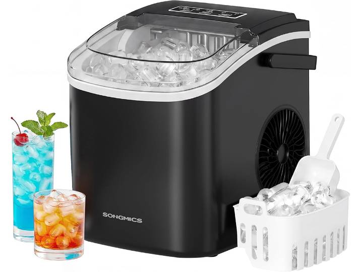 Eiswürfelbereiter 12 kg/24h 9 Würfel 6 Min Schwarz