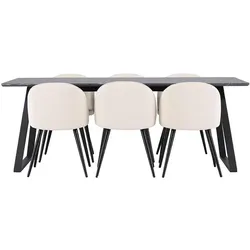 Ebuy24, Essgruppe, Essgruppe Malaga dunkel (MDF, Stahl)
