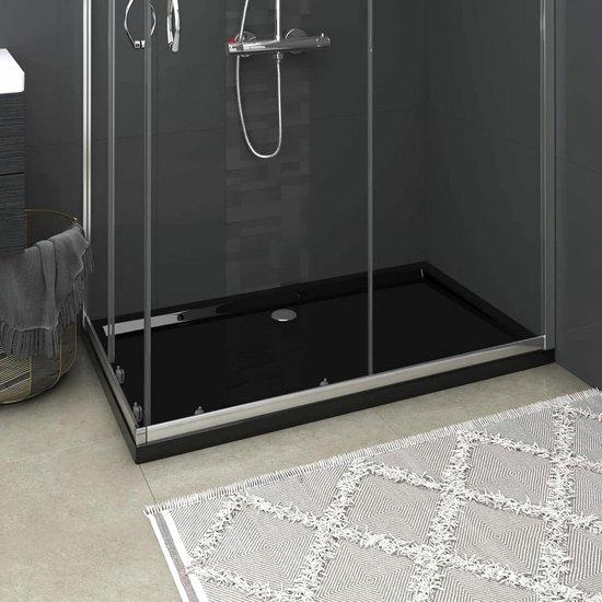 Duschwanne rechte Form, Bodenschale, modernes Badezimmer, niedriger Einstieg, 70 x 120 cm, Schwarz
