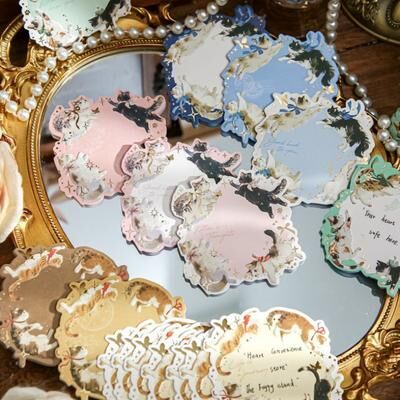 Multisell Products Hub DIY Note Paper Memo Notes With Cat Pattern, Gold Foil Message Book DIY Note Paper Memo Notes With Cat Pattern, Gold Foil Message Book