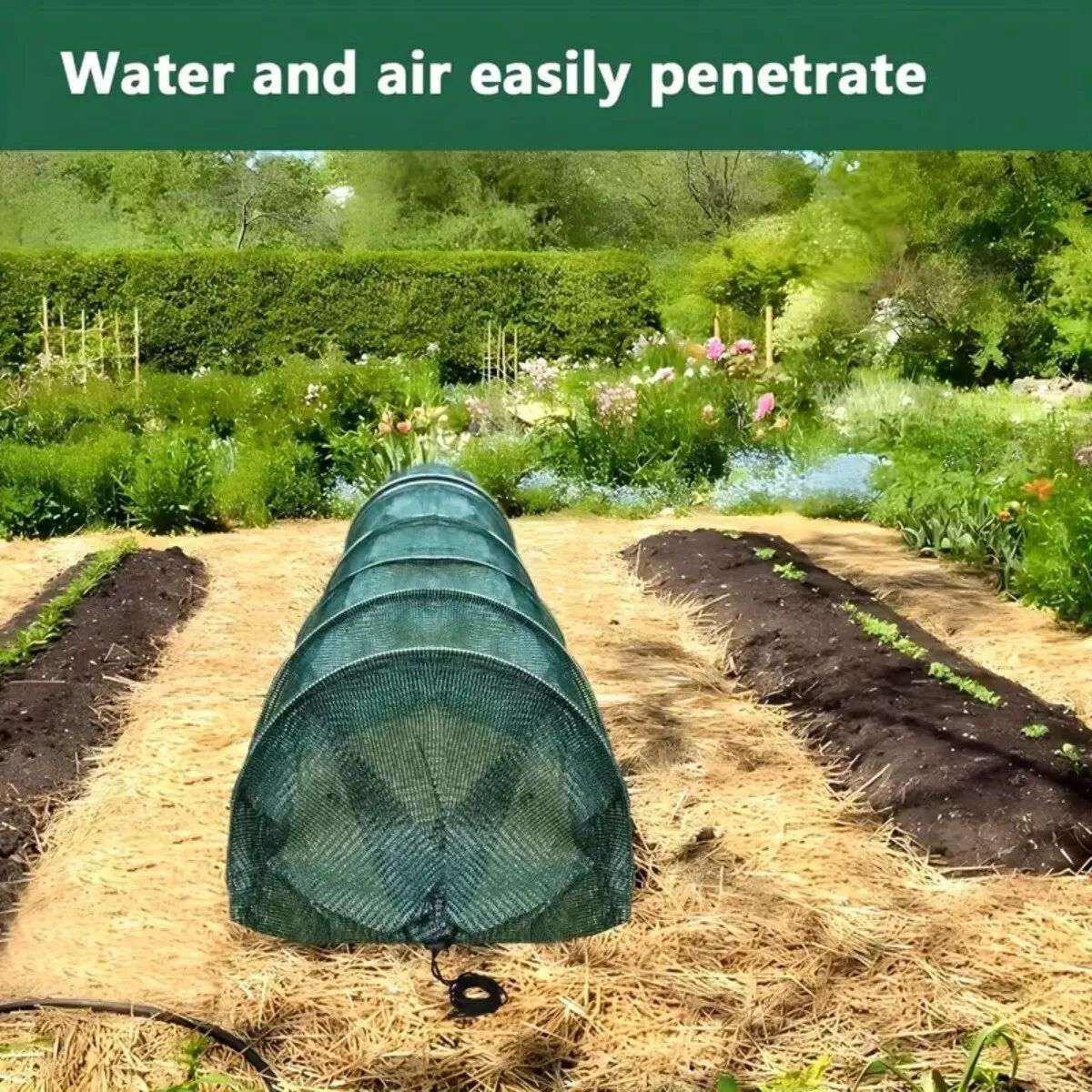 INF Filet tunnel d'ombrage vert en polyéthylène - Couverture polytunnel 300x45x45cm 80g