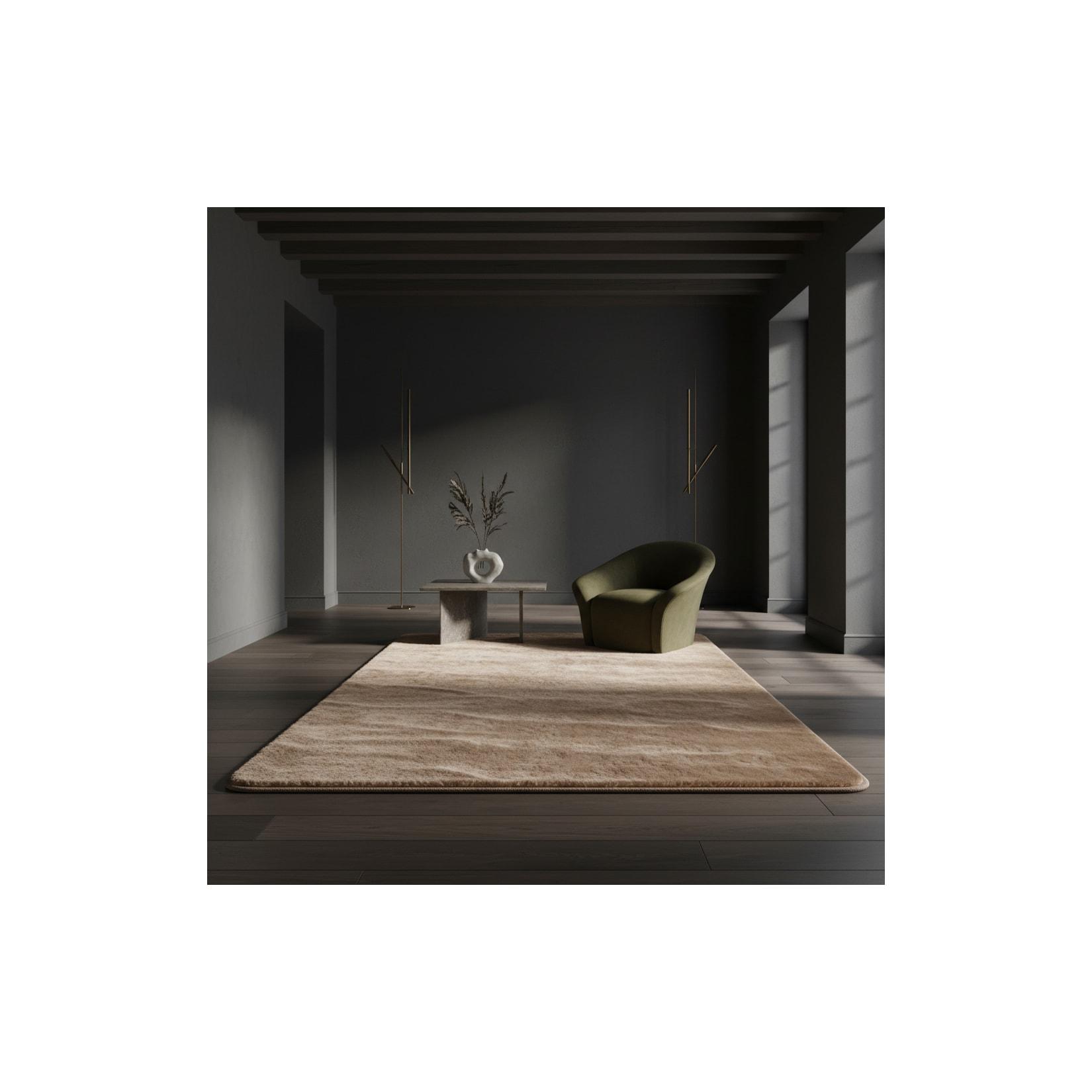 Teppich Kurzflor Waschbar ISAR in Beige, einfarbig, Ø 160 cm
