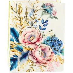Geschenktüte Blumen Gold Elemente 23 x 18 x 10cm