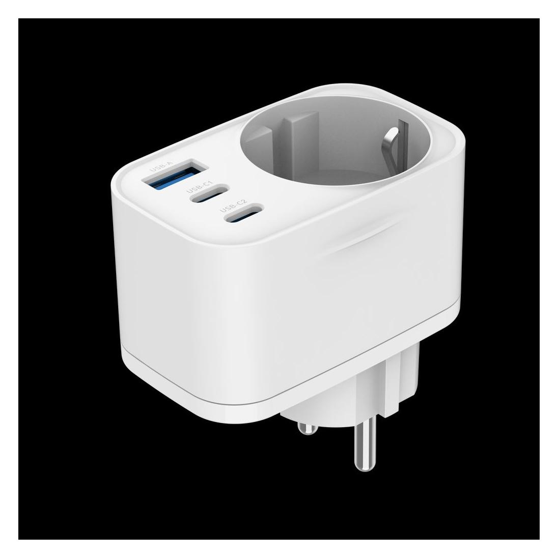 SIGN Wall adapter 30W with power outlet/USB-C/USB-A - white (30 W, 2 Ports) (SN-PLUG30W)