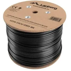 Lanberg LCU6-21CU-0305-BK Netzwerkkabel Schwarz 305 m Cat6 U/UTP (UTP) (U/UTP, UTP, CAT6, 305 m), Netzwerkkabel