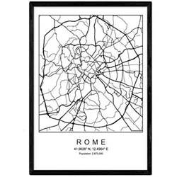 POSTER Rom Nordic Art A4 Schwarzer Rahmen