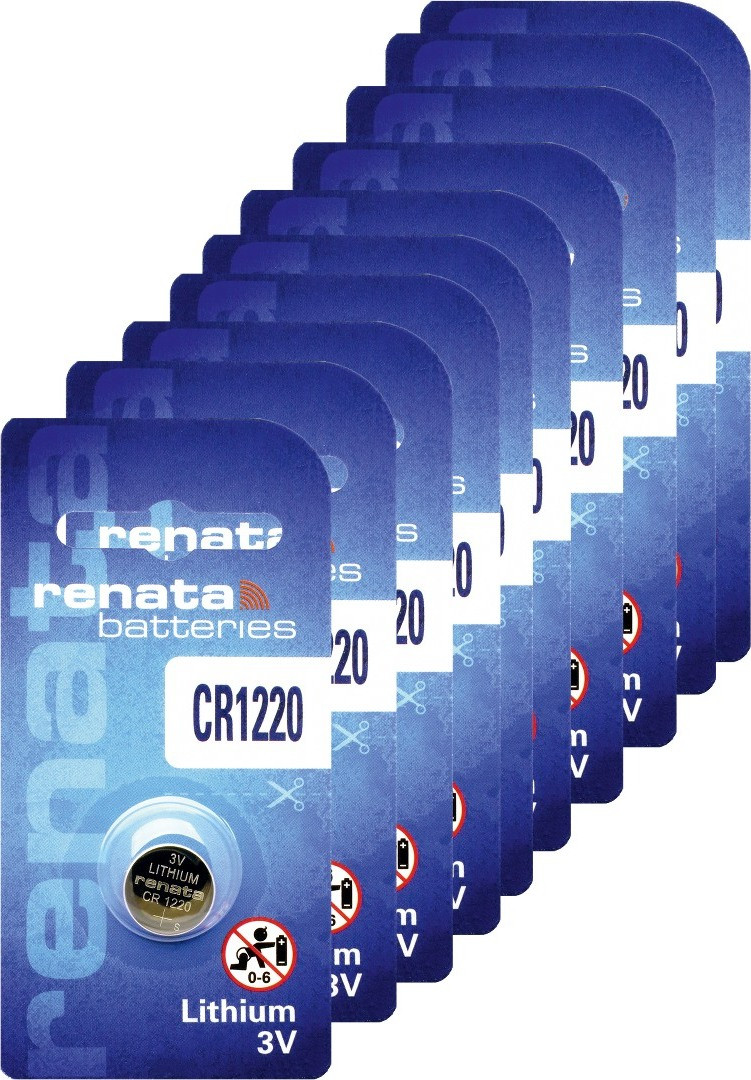 10x Renata CR1220 Lithium Knoopcelbatterijen 3V