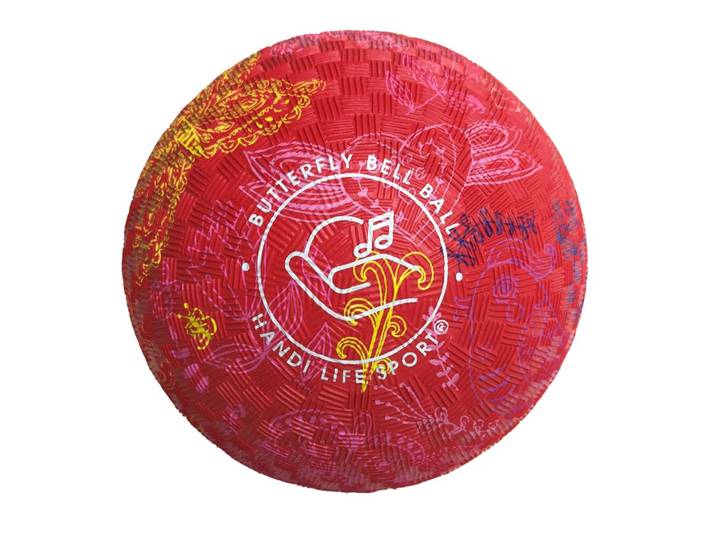 Able2 Geluidsbal Butterfly Klein – 14-16 cm Rode Bal met Belgeluid 160 g