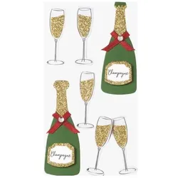 6x Heyda, Sticker, Sticker-Etikett Champagner 6 Stück bunt (6 Sticker)