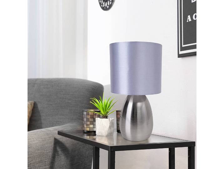 Lampe Aurum Ø 18cm Argenté/Gris/Argenté/Gris Coton E14