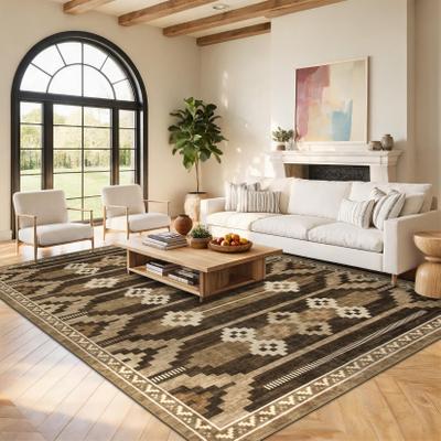 Garvee Boho Machine Washable Geometric Low Pile Area Rug