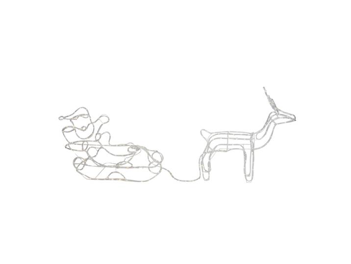 Kerst vloerlamp rendier met slee 176cm incl. LED met timer IP44