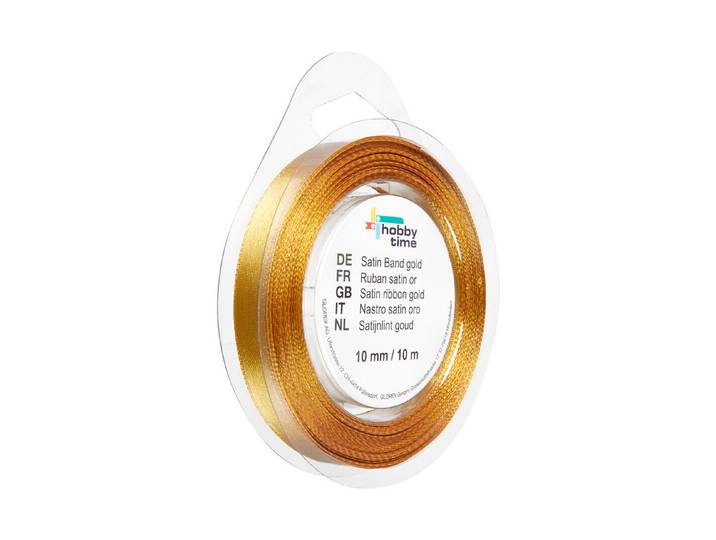 Glorex Satinband Gold 10 mm × 10 m