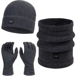 INDICODE Set Mütze Schal Handschuhe INGjert, Größe OS in Grau Grau
