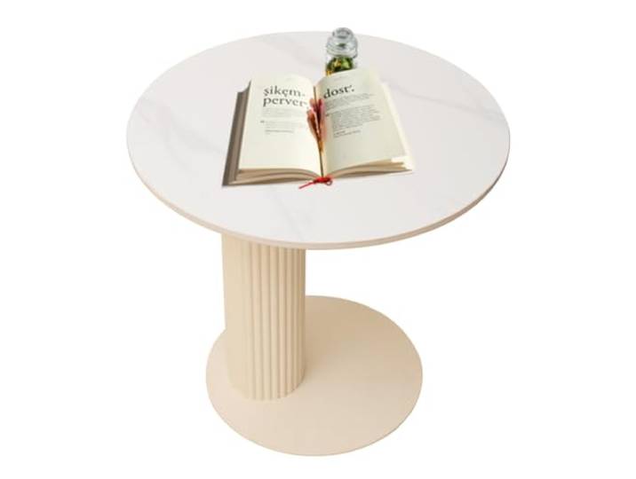 Cre Cra Metall Sofa Tisch, C Form Sofatisch, Marmor Beistelltisch für Wohnzimmer & Bett