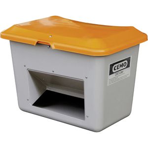 CEMO Streugutbehälter Plus 3, 10566, 200 Liter, grau, aus GFK, mit Entnahmeöffnung